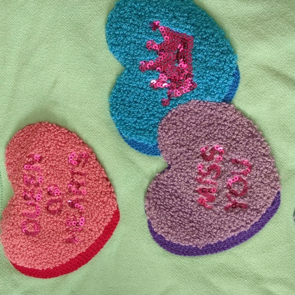 Queen Of Sparkles Conversational Heart Sweatshirt Sz.S - Picture 7 of 10